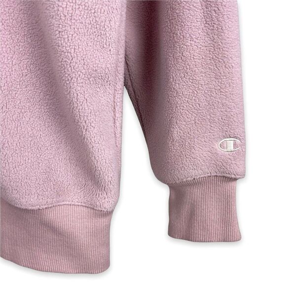 Champion Vintage Logo Fleece Hoodie in Lavender Mauve - Picture 8 of 12